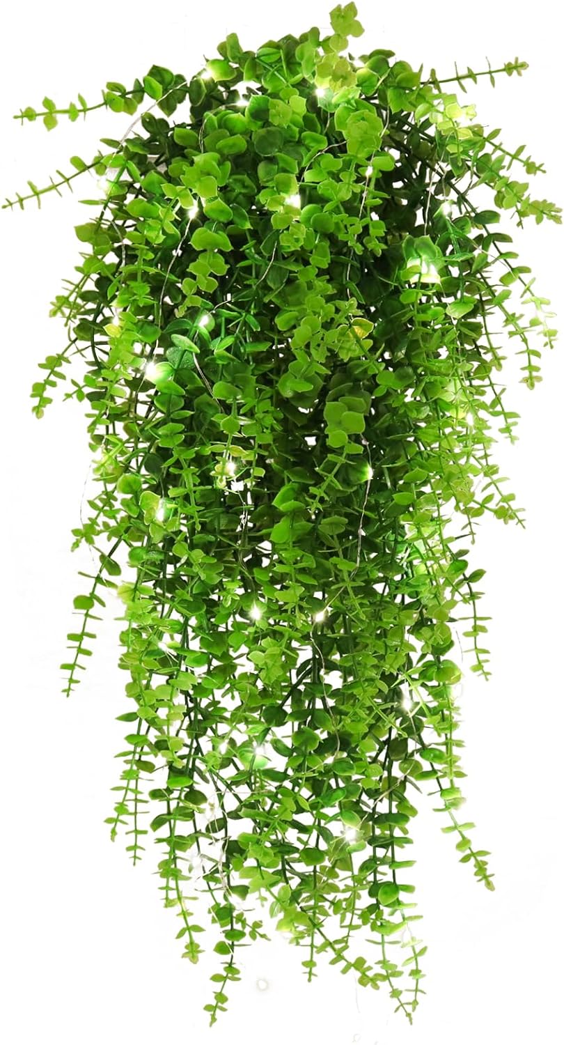 RECUTMS Hanging Plants Outdoor UV Resistant Faux Hanging Plants Indoor Artificial Decor Outdoor