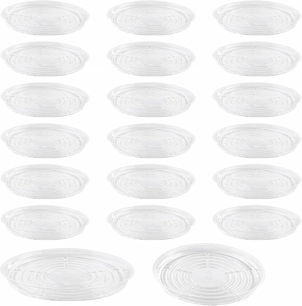 20 Pack 12 Inches Clear Plastic Plant Saucer Drip Trays Large Plant Plate Dish for Indoor Flower