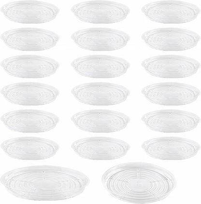20 Pack 12 Inches Clear Plastic Plant Saucer Drip Trays Large Plant Plate Dish for Indoor Flower