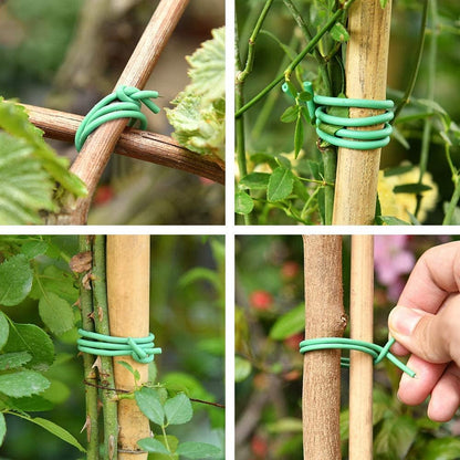 Plant Ties - 32.8ft Soft Twist Ties Green TPR Garden Ties Supply, for Supporting Plants Tomatoes