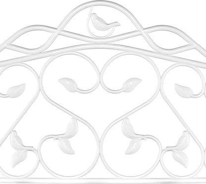 Evelyne Decorative Garden Border Edging: Faux Wrought Iron Leaf & Bird Design