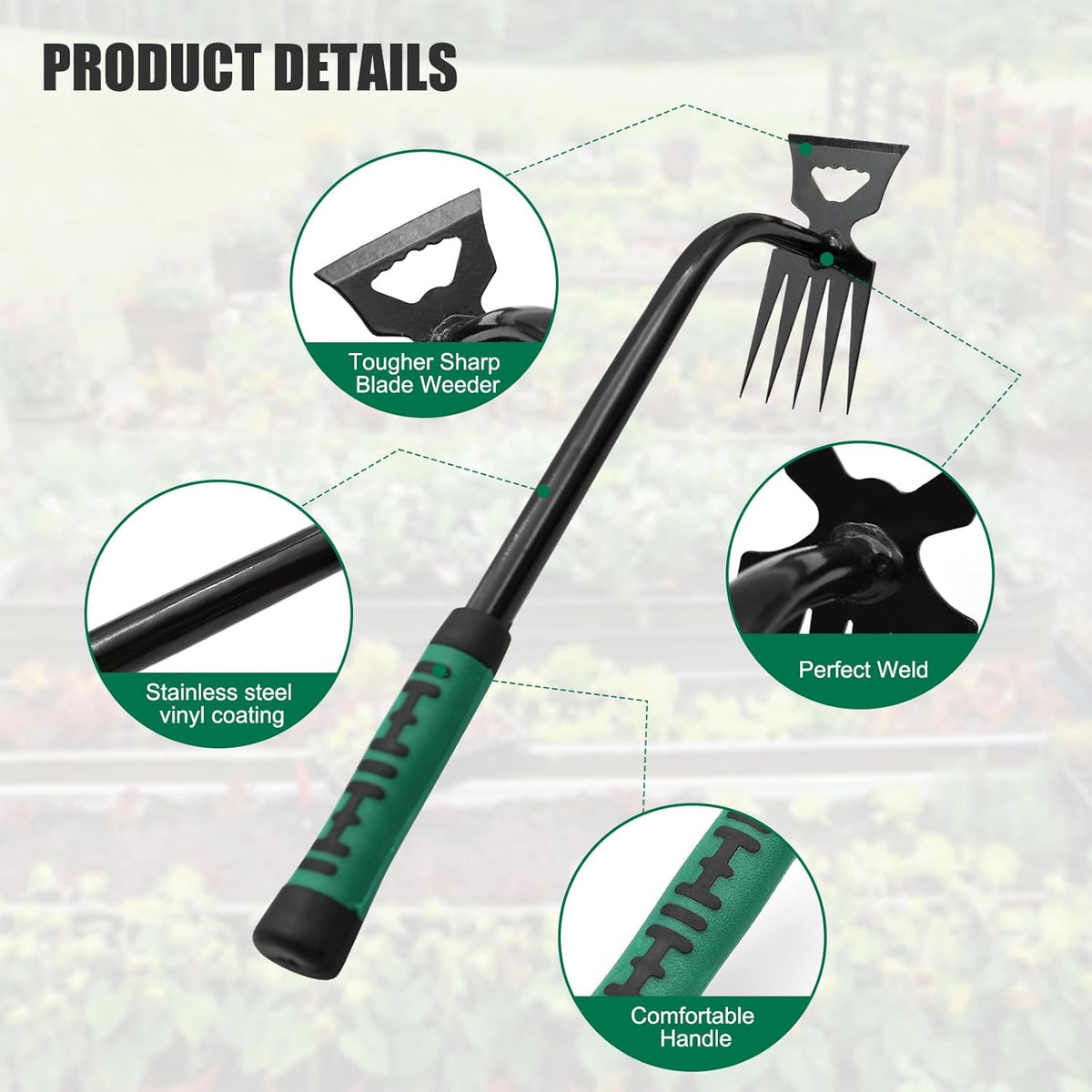 4 Pack Uprooting Weed Pulling Tools,Garden Hand Weeder Tools, Manual Multifunctional Weeders