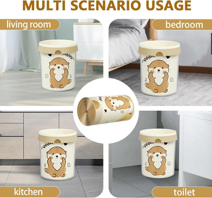 VOK 8 Gallon Trash Bags with Otters Printed, Drawstring Medium Garbage Bags, Tear-Resistant &