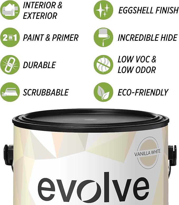 EVOLVE Paint & Primer: Environment-friendly, Low Sheen with One-coat Coverage for Interior &