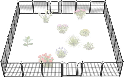 FXW Garden Fence Outdoor for The Yard – 24in(H) x 45.6ft(L) Heavy Duty Metal Animal Barrier for Dog