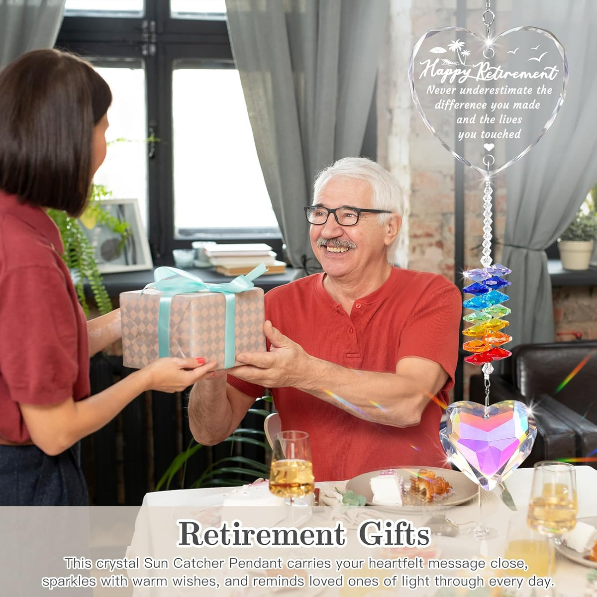 Retirement Gifts for Women, 2025 Retirement Gift Crystal Suncatcher, Happy Retirements Gifts for