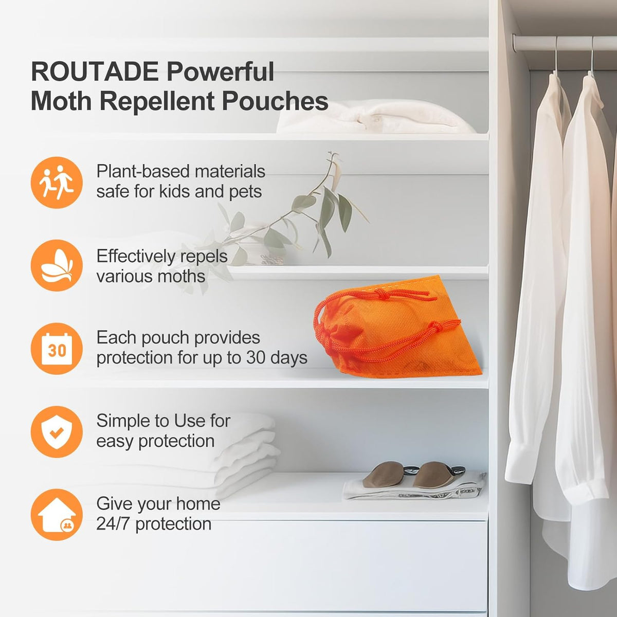 15 Pack Moth Repellent for Closets Made with Plant-Based Ingredients, Effective Moth Repellent for