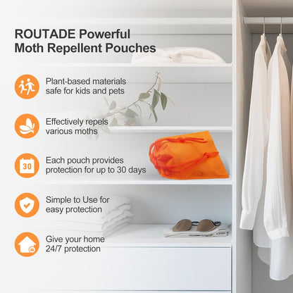 15 Pack Moth Repellent for Closets Made with Plant-Based Ingredients, Effective Moth Repellent for