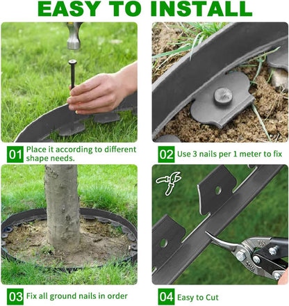 Landscape Edging 33ft,Garden Borders Edging [Extra Tall 4IN ] with 30pcs Spikes,Lawn Edging Kit