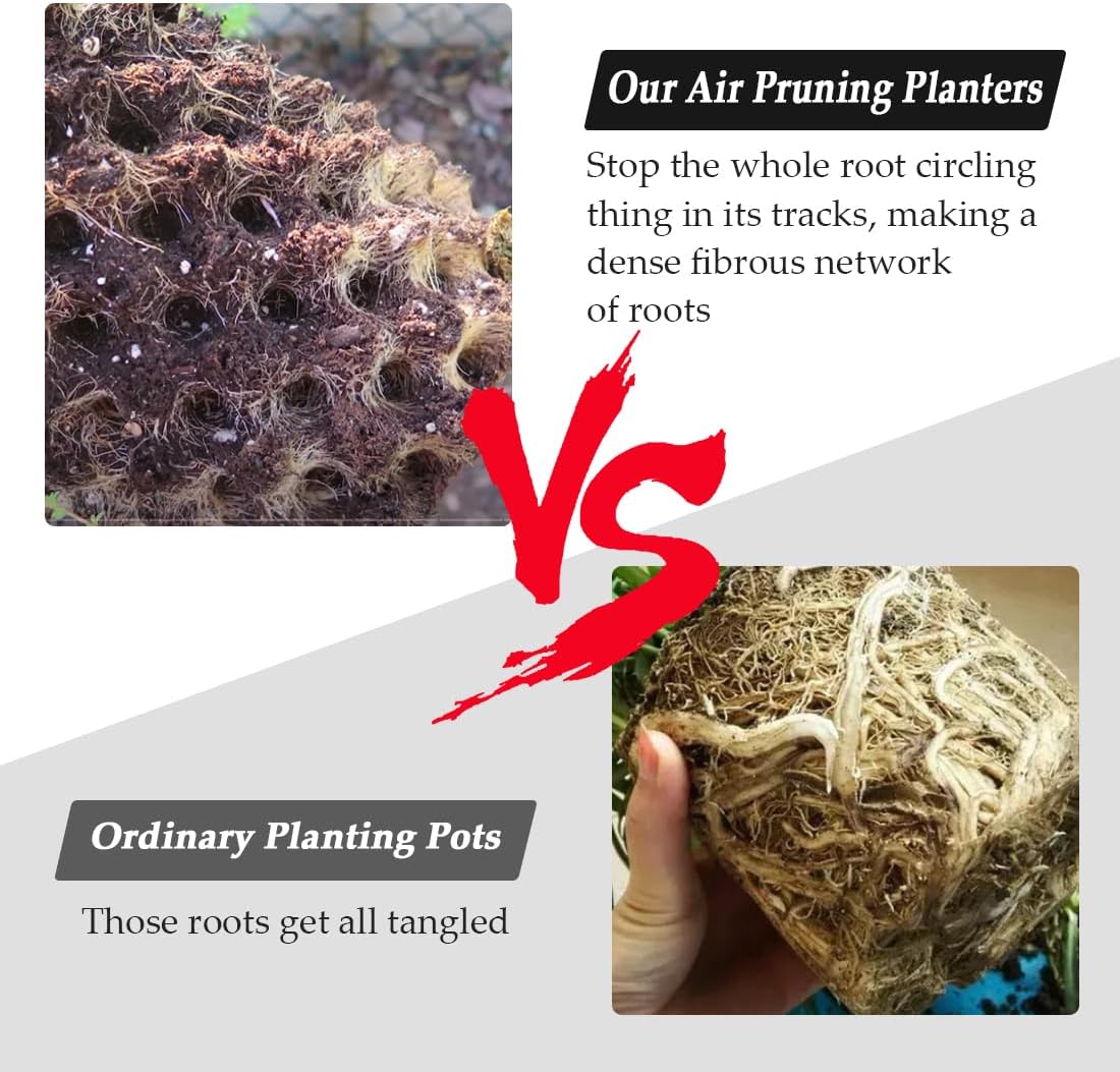 14 Gallon Air Pruning Planters, Plastic Pots for Plants, Large Plant Pots, Fruit Vegetable Garden