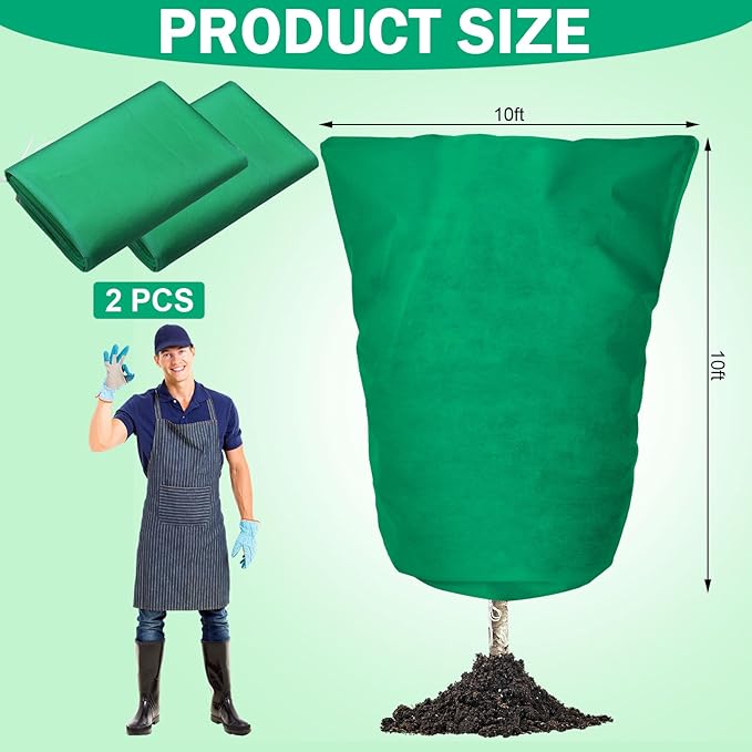 Plant Covers Freeze Protection 10 x 10 ft Extra Large Frost Cloth Plant Covers with Zipper