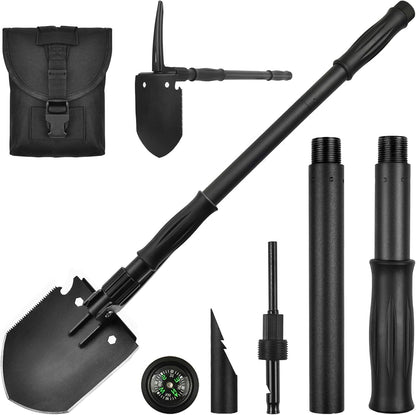 Survival Shovel, (28.3'') Camping Folding Shovel, Military Spade Multitool, Tactical Trench Tool