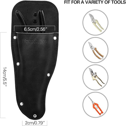 Housolution Garden Pruner Sheath, Pruner Holster, Premium PU Leather Holster Protective Case Cover