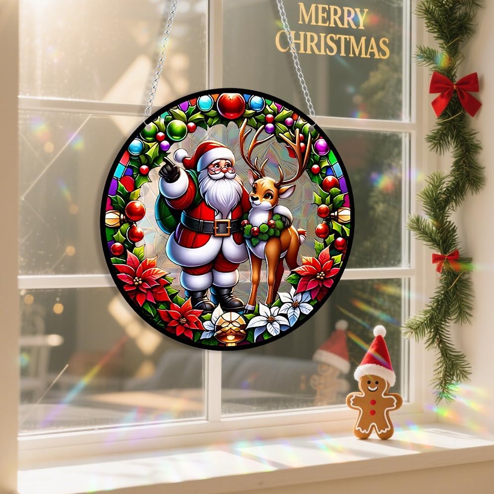 Sun Catchers Indoor Window, Acrylic Rainbow Suncatcher Window Hanging Decoration for Living Room