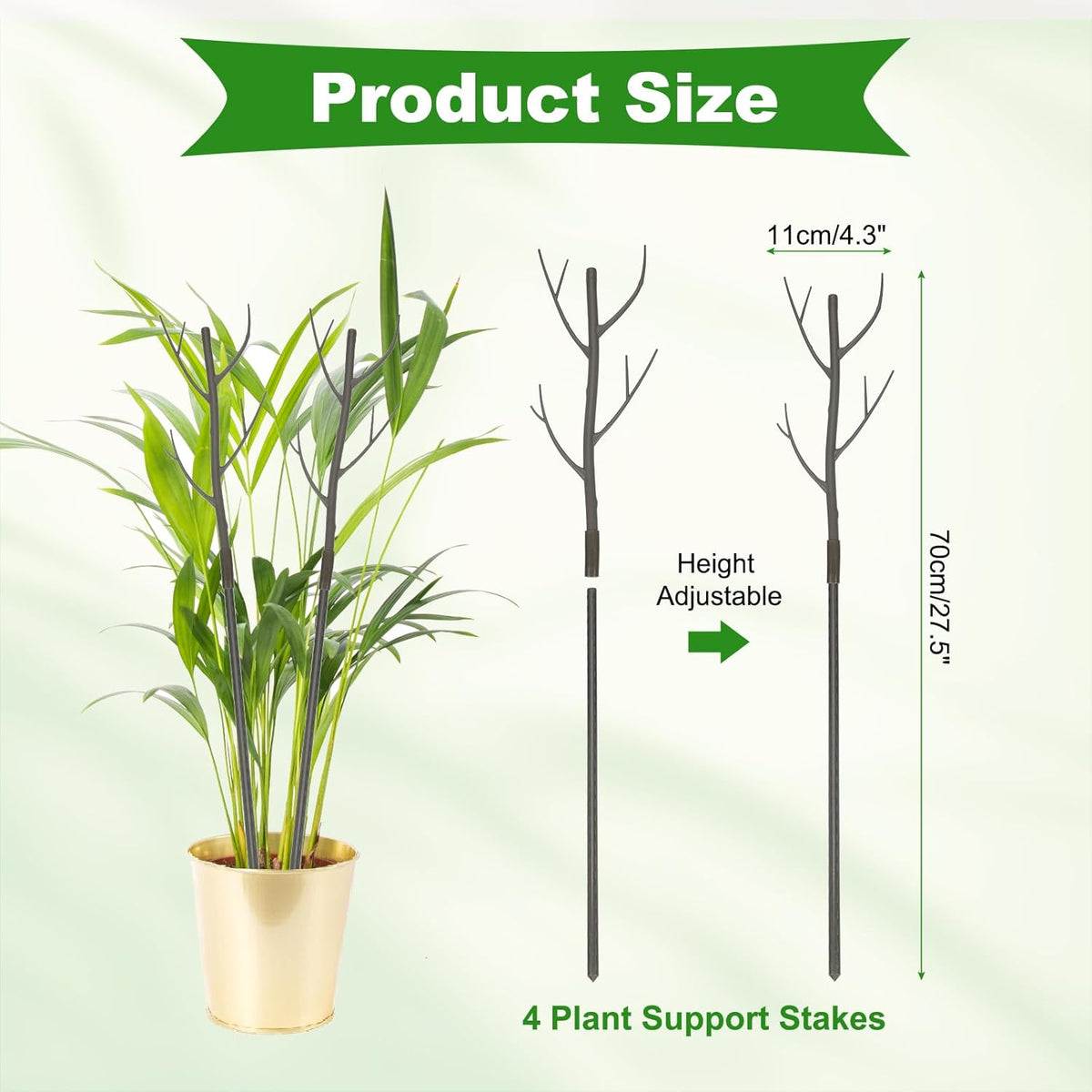 uxcell 4 Pcs Plant Support Stakes, 27.5" Twig Plant Stem Support Structures Garden Branches Plants