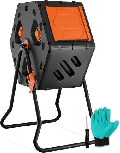 Compost Tumbler 22.5 Gallon/85L, Easy Assemble Compost Bin Outdoor, 360°Rotating Composter for