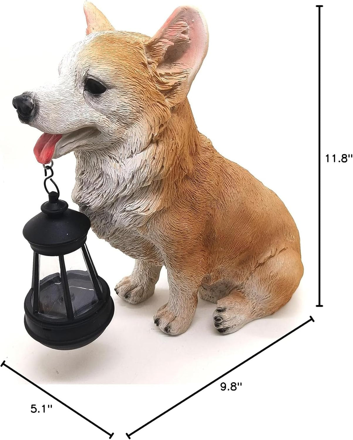 Dog Solar Statues Cute Corgi Solar Light for Outdoor Garden Halloween Decorations Christmas Decor