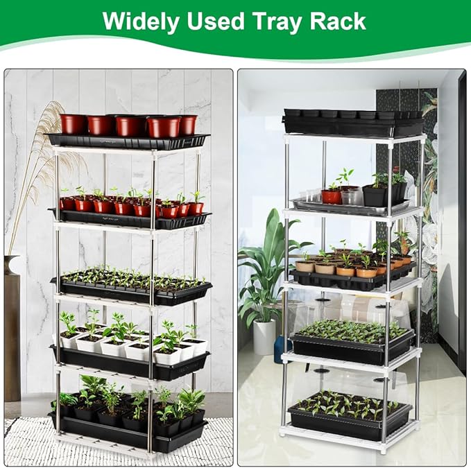 5 Layer Sprouting Tray Storage Shelf, Plant Shelf Nursery Pot Seeding Tray Container Shelves