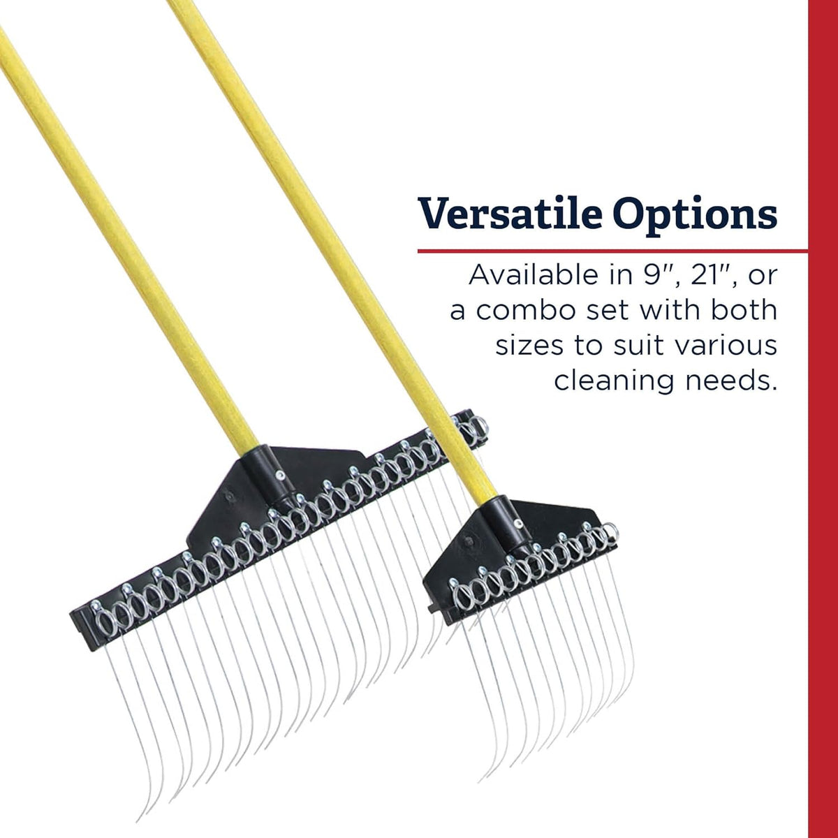 Standard Golf Garden Landscape Rake – 9” & 21" Head Garden Debris Rakes Combo | Elevate Your