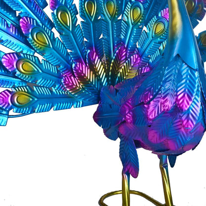 Small Peacock Statue Animal Sculpture Garden Decoration Metal Yard Art for Yard Outdoor Decoration