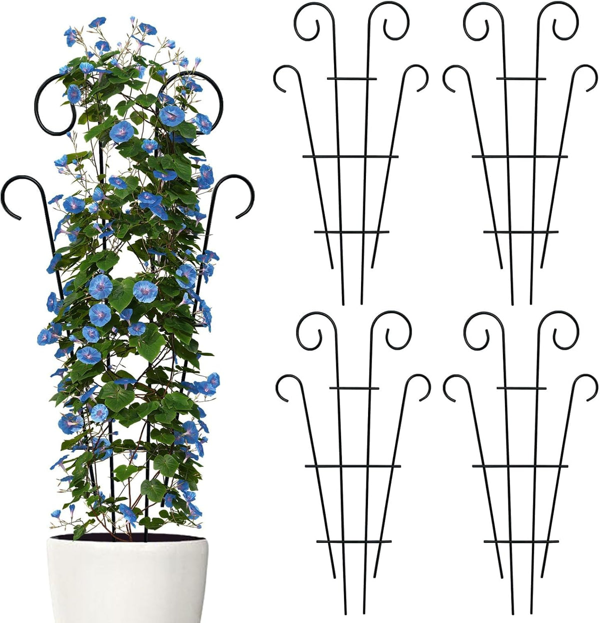 4 Pack 23'' Indoor Plant Trellis for Potted Plants Climbing, Outdoor Metal Garden Trellis