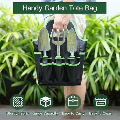 Housolution Gardening Tools Set, 8PCS Heavy Duty Garden Tools with Non-Slip Rubber Grip with Large