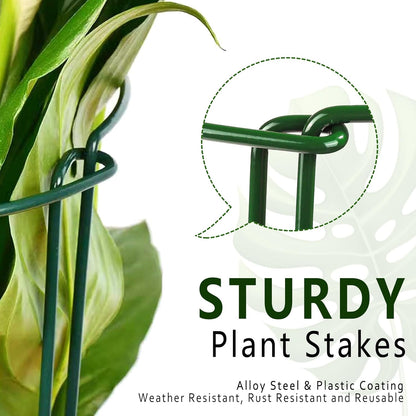 6 Pack Plant Support Stakes, Metal Monstera Plant Support Stakes for Indoor Plants, Large Garden