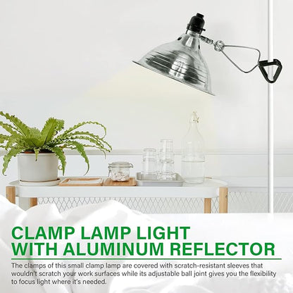 Simple Deluxe Clamp Lamp Light 150 Watt with 8.5 Inch Aluminum Reflector (no Bulb Included), 6 Feet