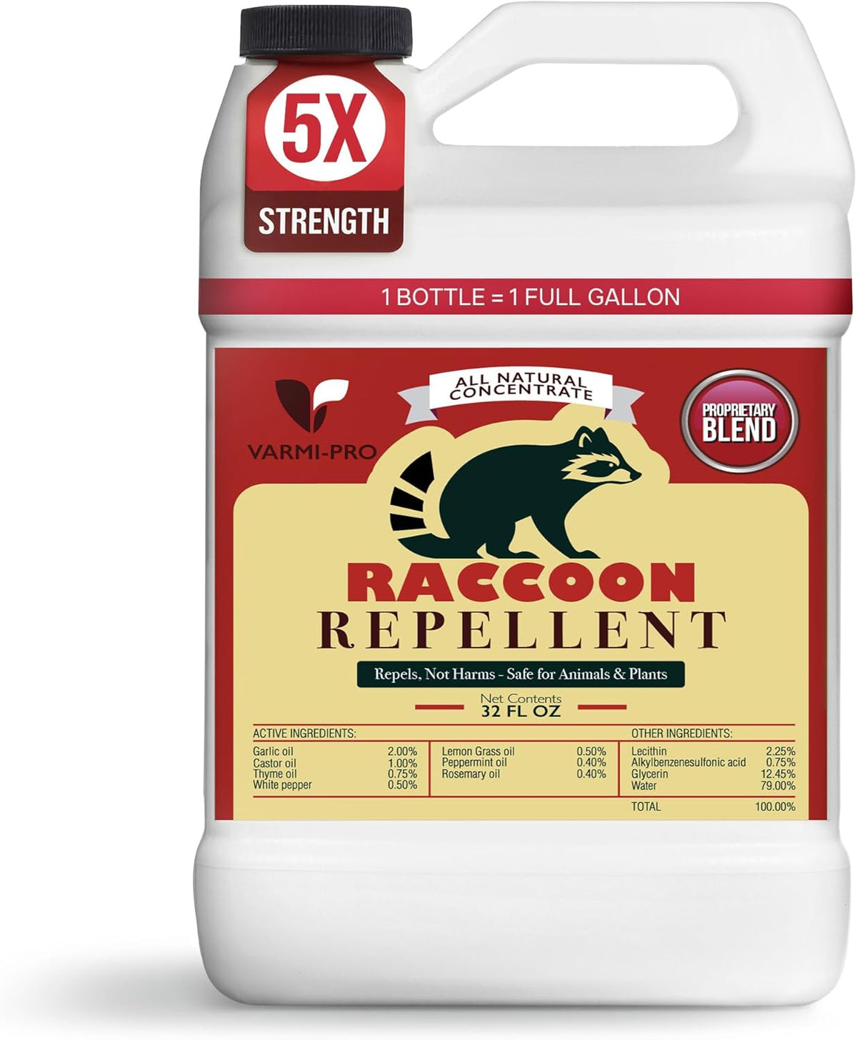 VarmiPro Raccoon Repellent Spray Concentrate - 32 fl oz Natural Outdoor Raccoon Deterrent for Yard