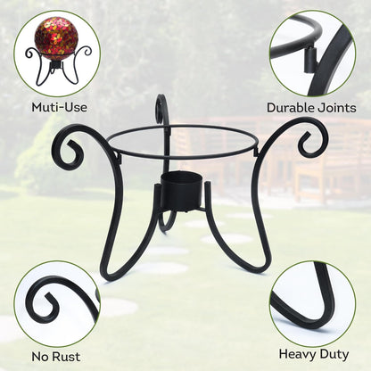 Lily's Home Foldable Metal Gazing Ball Stand - Durable Rust-Resistant Display Stand for 10 to 12