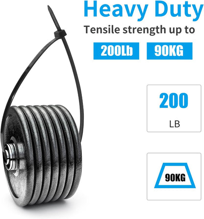 XINGO 22 inch White Zip Ties Heavy Duty 100 PCS, 200 LBSUltra Strong Plastic Wire Ties, Large Cable