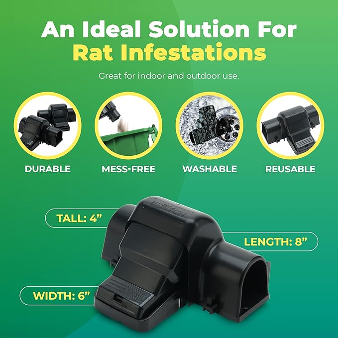 Rat Traps Indoor and Outdoor - 2 Pack Dual-Entry Large Rat Trap Outdoor and Indoor for Home, Garden