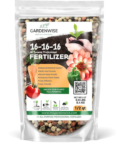 16-16-16 All Purpose Professional Fertilizer - Lawn, Flower, Tree, Shrub & Vegetable Garden