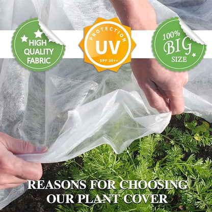 Plant Covers Freeze Protection, 10FT x 50FT 0.9oz Reusable Floating Row Cover Plant Blankets Frost