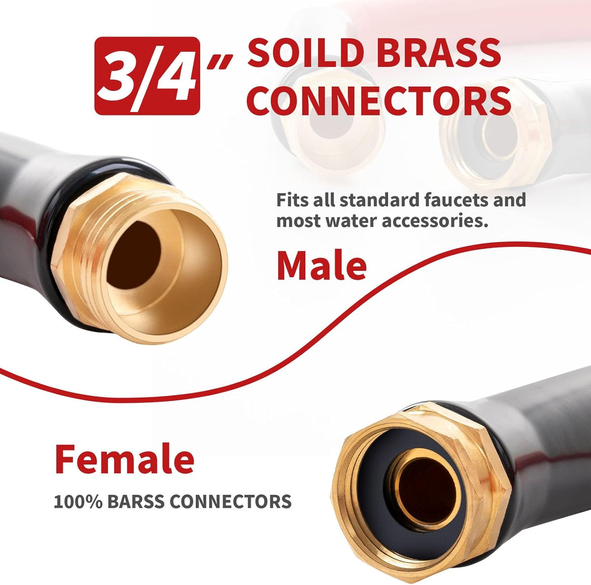 Garden Hose 15 ft x 5/8” Hot Water Hose, -50°F to 190°F,Burst 600Psi Flexible & Lightweight