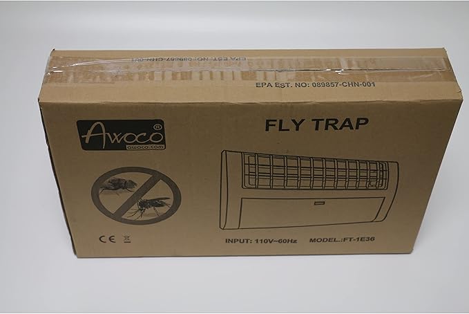Awoco LED 13W 100V-240V Wall Mount Sticky Fly Trap Lamp for Capturing Flies, Mosquitoes, Moths and