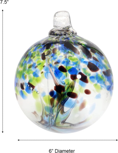 Dale Tiffany Hand Blown Glass, 6" Diameter Mystic, Tree of Life Collection, Witch Globe Hanging