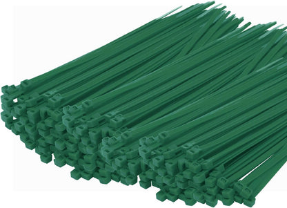 14 Inch Zip Ties Garden Green 1000 PCS, 40 Lbs- Heavy Duty Tensile Strength, Nylon PA66 UV
