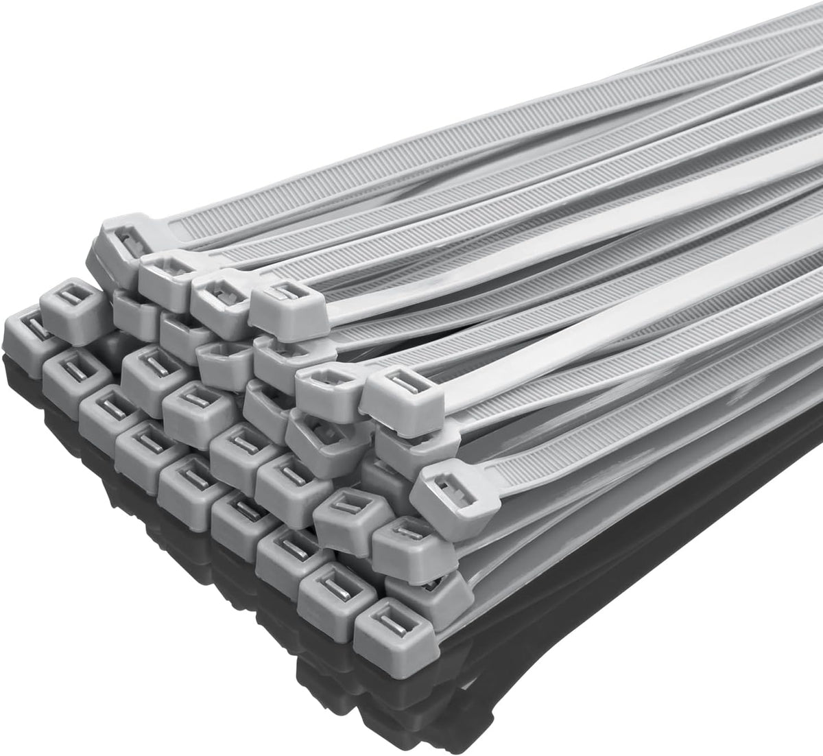 XINGO 12 Inch Silver Zip Ties Heavy Duty 100 Pack, 120 LBS Tensile Strength, Premium Nylon Cable