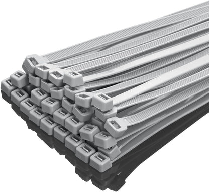 XINGO 12 Inch Silver Zip Ties Heavy Duty 100 Pack, 120 LBS Tensile Strength, Premium Nylon Cable