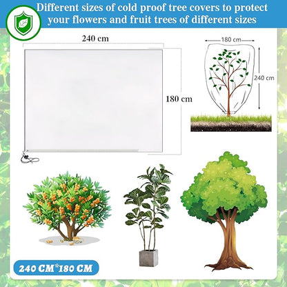Plant Covers Freeze Protection, Frost Blankets for Outdoor Plants with Drawstring and Zipper, 2.5