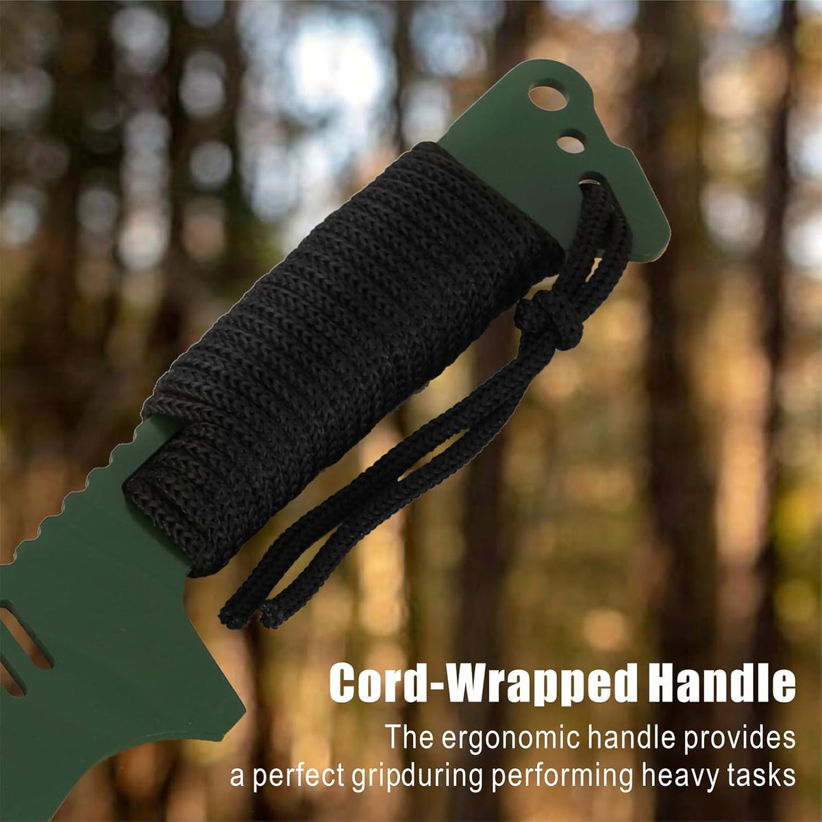 REAT Machete with Sheath, 25.5" Full Tang 420 Stainless Steel Blade with Raging Shark Green