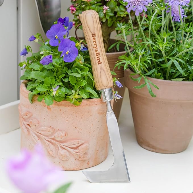Berry&Bird Crack Weeder, Crevice Weeding Tool, 11.2" Stainless Steel Manual Weeder, L-Shaped
