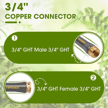 Heavy Duty Garden Hose – 5/8 Inch Flexible, Lightweight Hybrid Hose with 600 PSI Burst Pressure