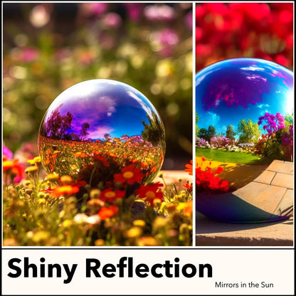 12 Inch Stainless Steel Gazing Globe,v2croft Hollow Ball Mirrored Surface Polished Shiny