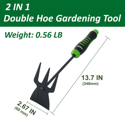 SUMIO 13.7" Alloy Steel Hoe and Cultivator - Lightweight Hand Tiller for Weeding, Digging