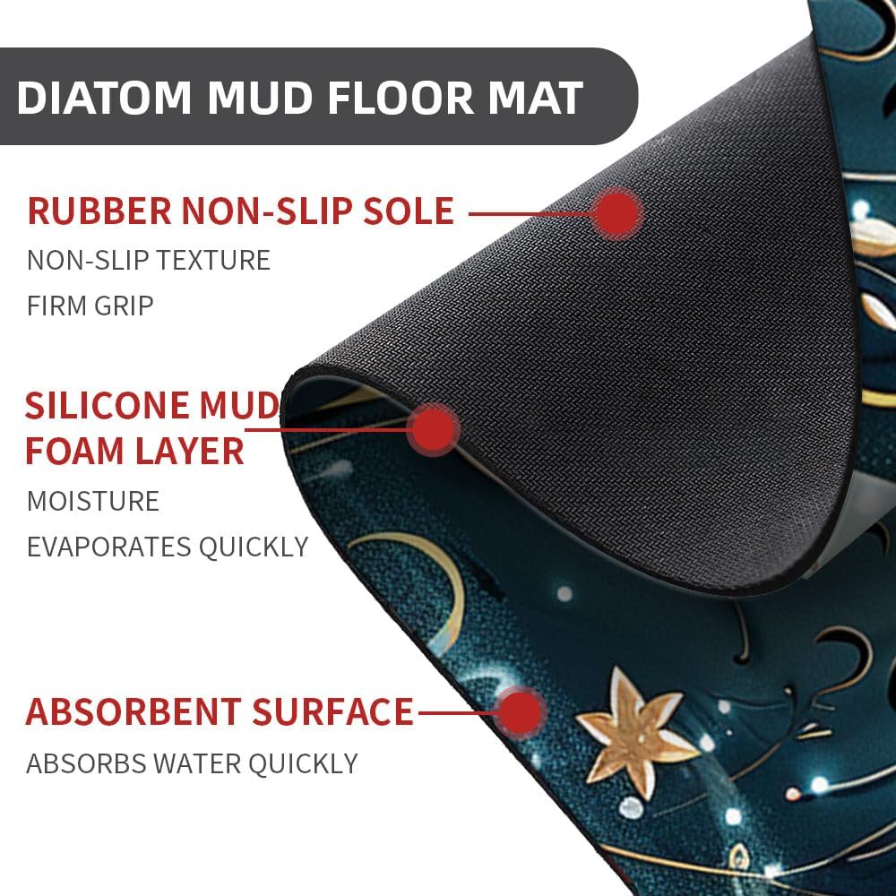 Bath Mat-Bathroom Rug，Bathtub Mermaid-Absorbent Non Slip Quick Dry Stain Resistant Easy to Clean