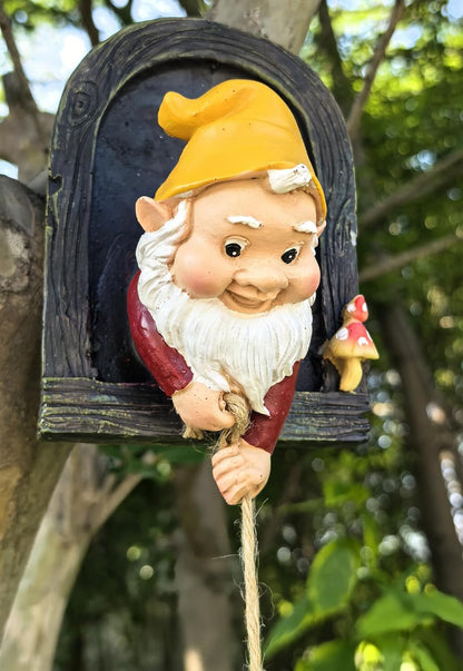 Gnome Garden Decoration Climbing Tree Decor Outdoor,Fairy Door Tree Face Figurine Lawn Patio