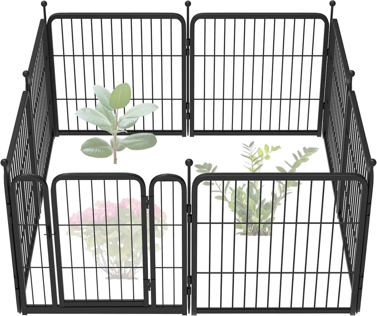 FXW Garden Fence Outdoor for The Yard – 24in(H) x 15.2ft(L) Heavy Duty Metal Animal Barrier for Dog