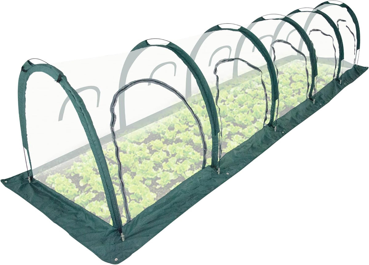 Portable PE Plastic Tunnel Greenhouse for Outdoors - Cambered Poly Transparent Long Greenhouses